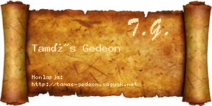 Tamás Gedeon névjegykártya